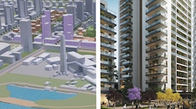 פרויקט הפינוי-בינוי במתחם החותרים, התוכנית למתחם אשכול בשדה דב, צילום: 3division, משרד האדריכלים "תכנון נוף בע"מ"